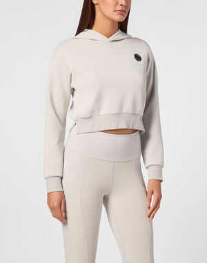 PLEIN SPORT CROPPED HOODIE SWEATSHIRT