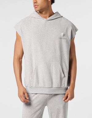 PLEIN SPORT SPONGE SLEEVELESS HOODIED VEST