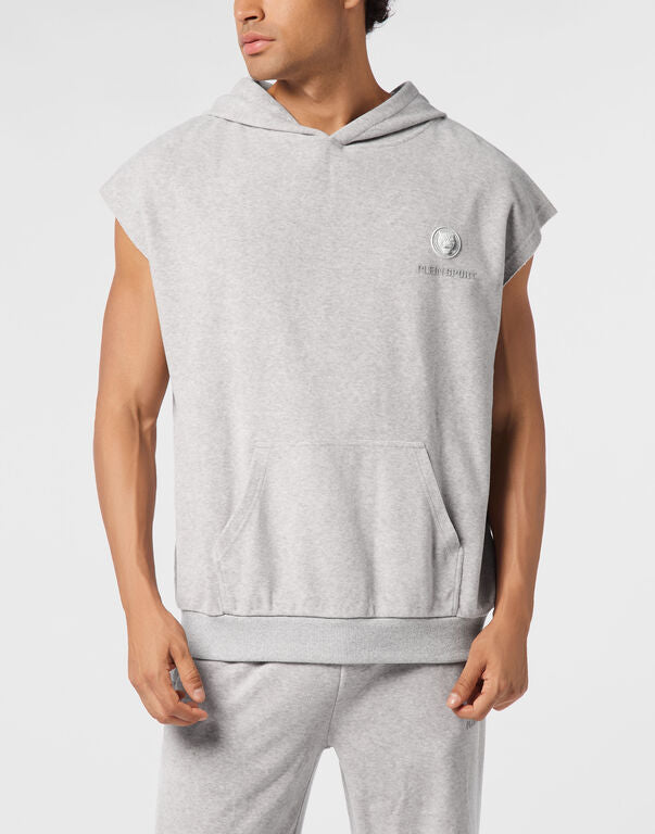 PLEIN SPORT SPONGE SLEEVELESS HOODIED VEST