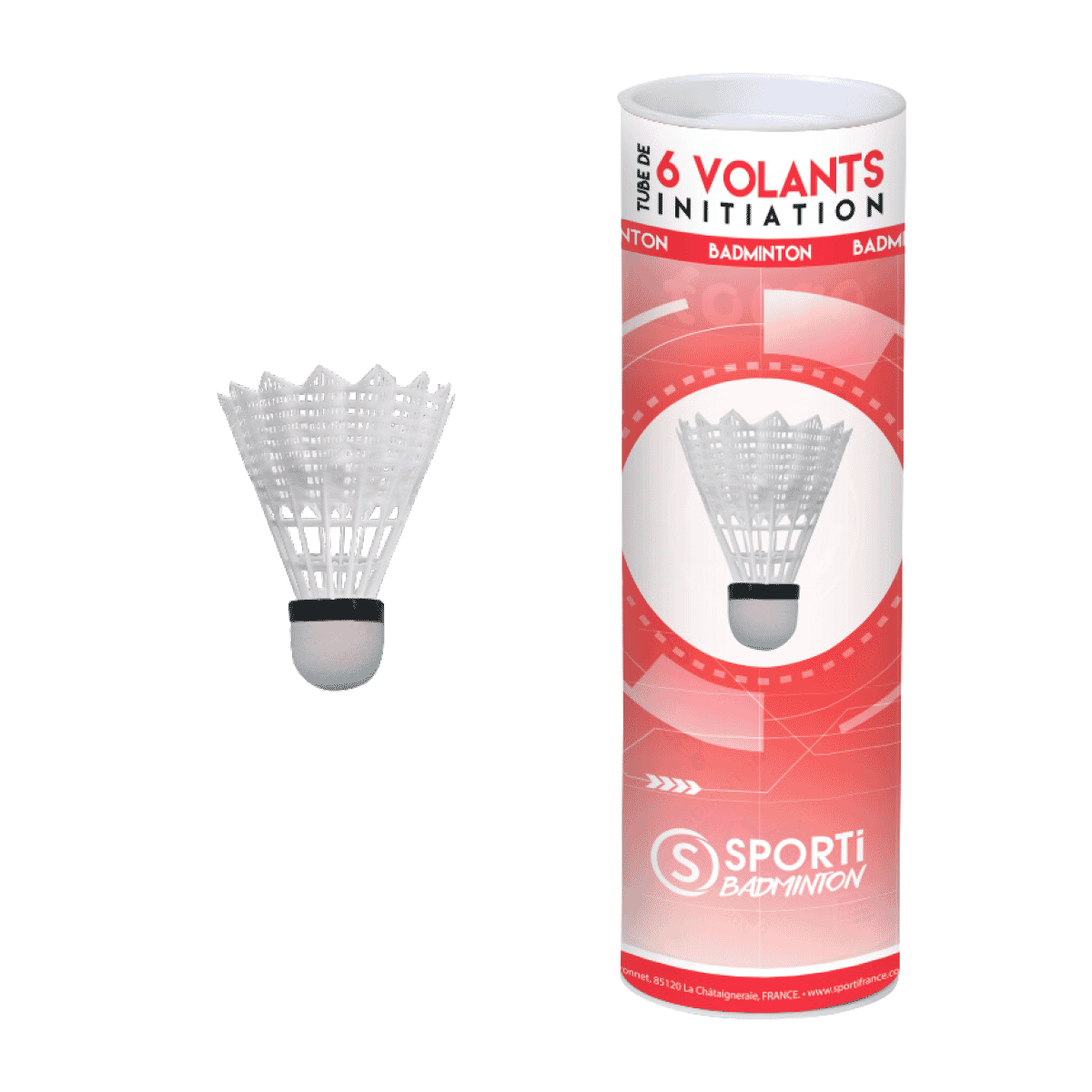 SPORTI TUBE OF 6 FOAM BASE SHUTTLECOCKS FOR INTRODUCTION