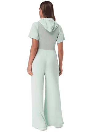 TRIBE OF 6 AIMEE BAMBOO HOODED JUMPSUIT WITH ZIP OFF SHOULDER