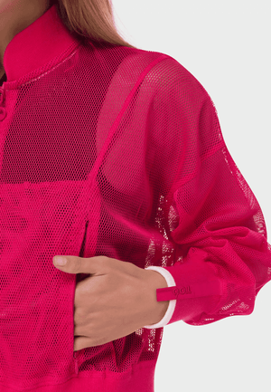TRIBE OF 6 ADDI MESH CROPPED BOMBER JACKET