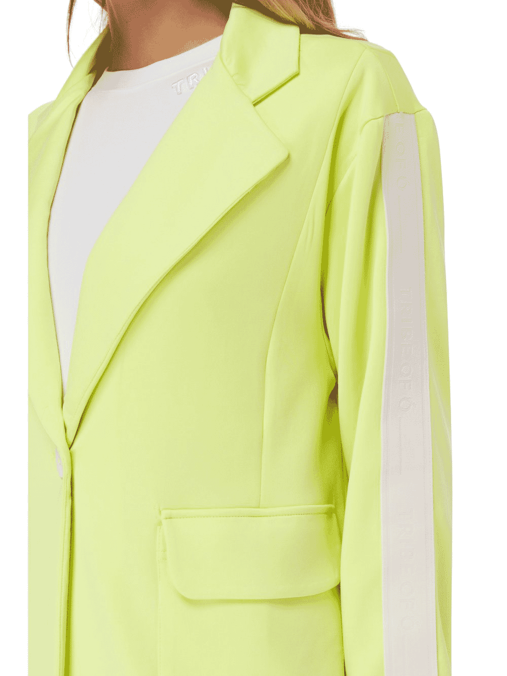 TRIBE OF 6 AISHA RECYCLED OVERSIZED STRETCH BLAZER WITH TAPE DETAIL
