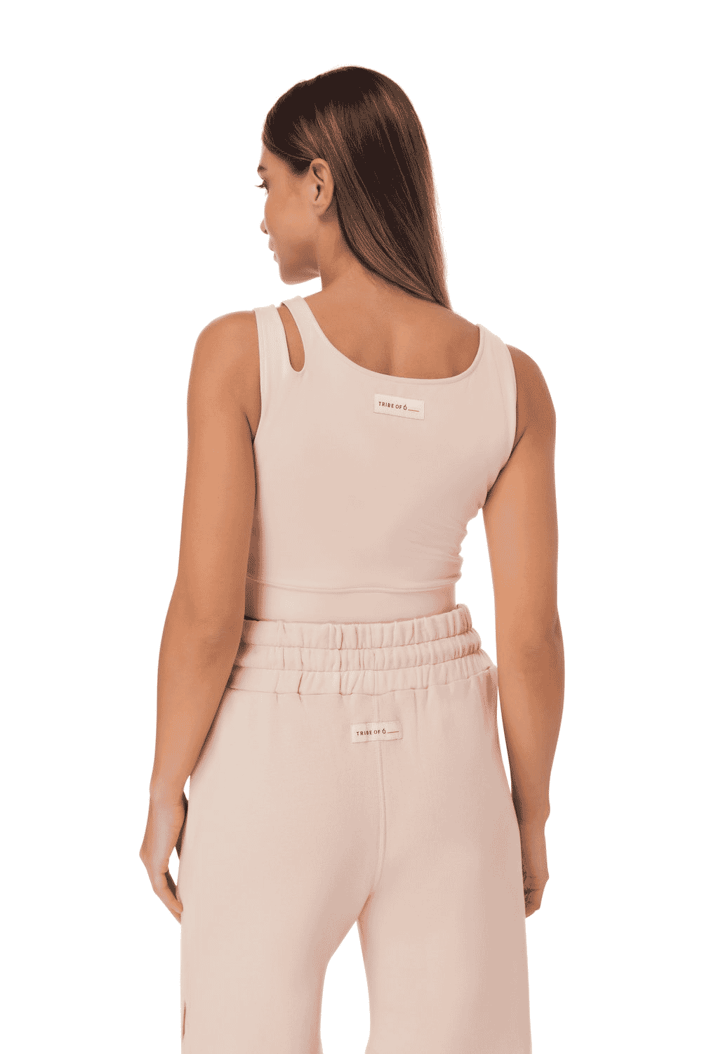 TRIBE OF 6 ALEENA RECYCLED CUT OUT CROP TOP WITH RUBBER PRINT
