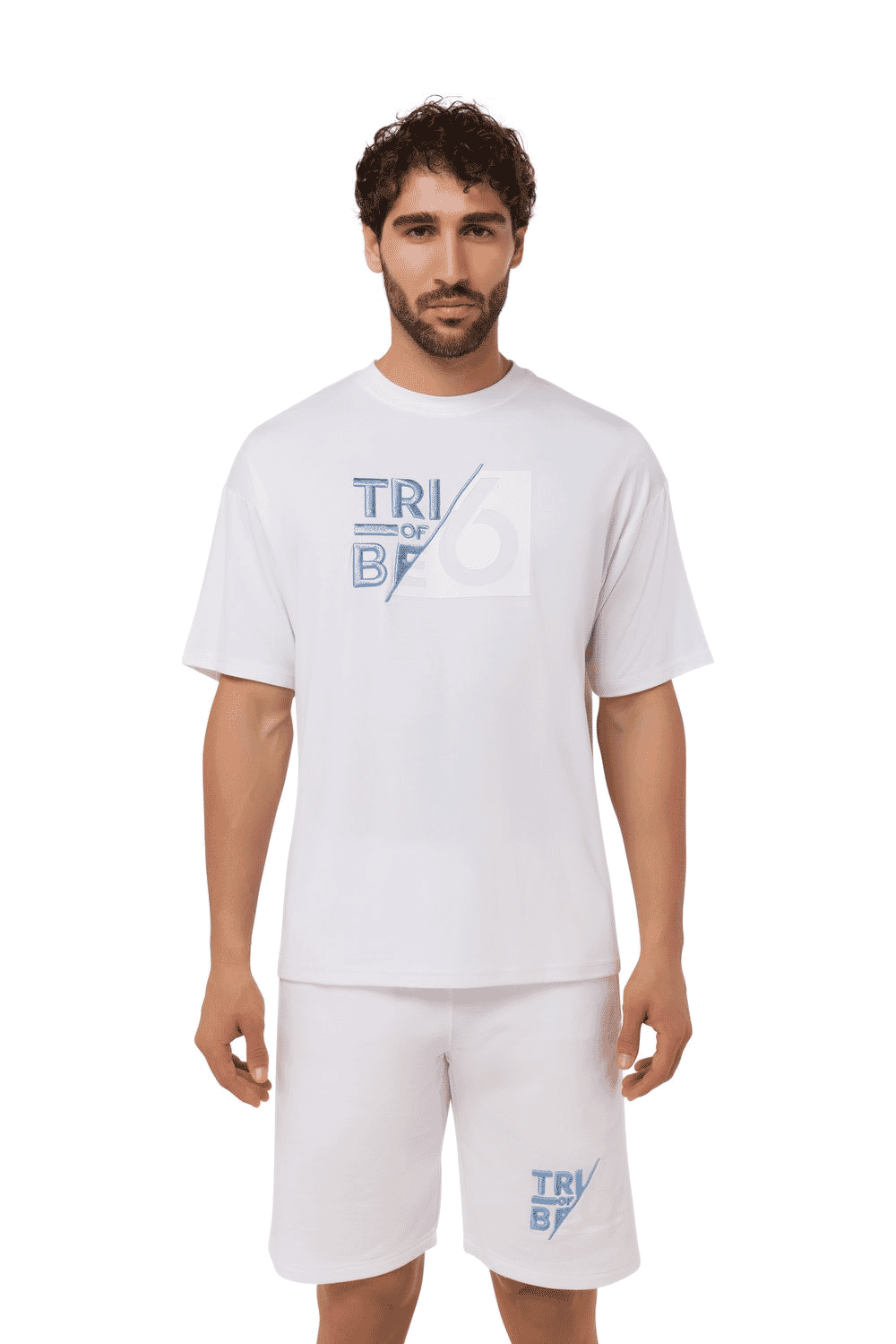 TRIBE OF 6 ASHTON BAMBOO SHORT SLEEVE TEE WITH EMBROIDERY & RUBBER PRINT
