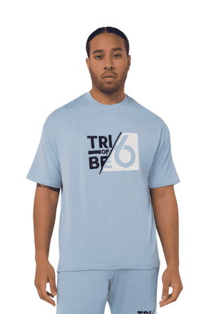 TRIBE OF 6 ASHTON BAMBOO SHORT SLEEVE TEE WITH EMBROIDERY & RUBBER PRINT