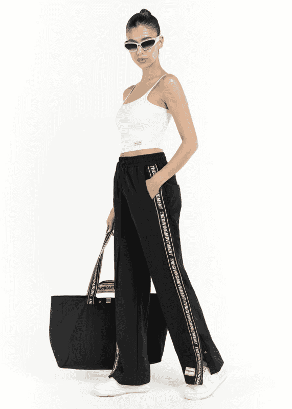 THE GIVING MOVEMENT RECYCLED NYLON WIDE LEG PANT WITH BRANDED ELASTIC - REG